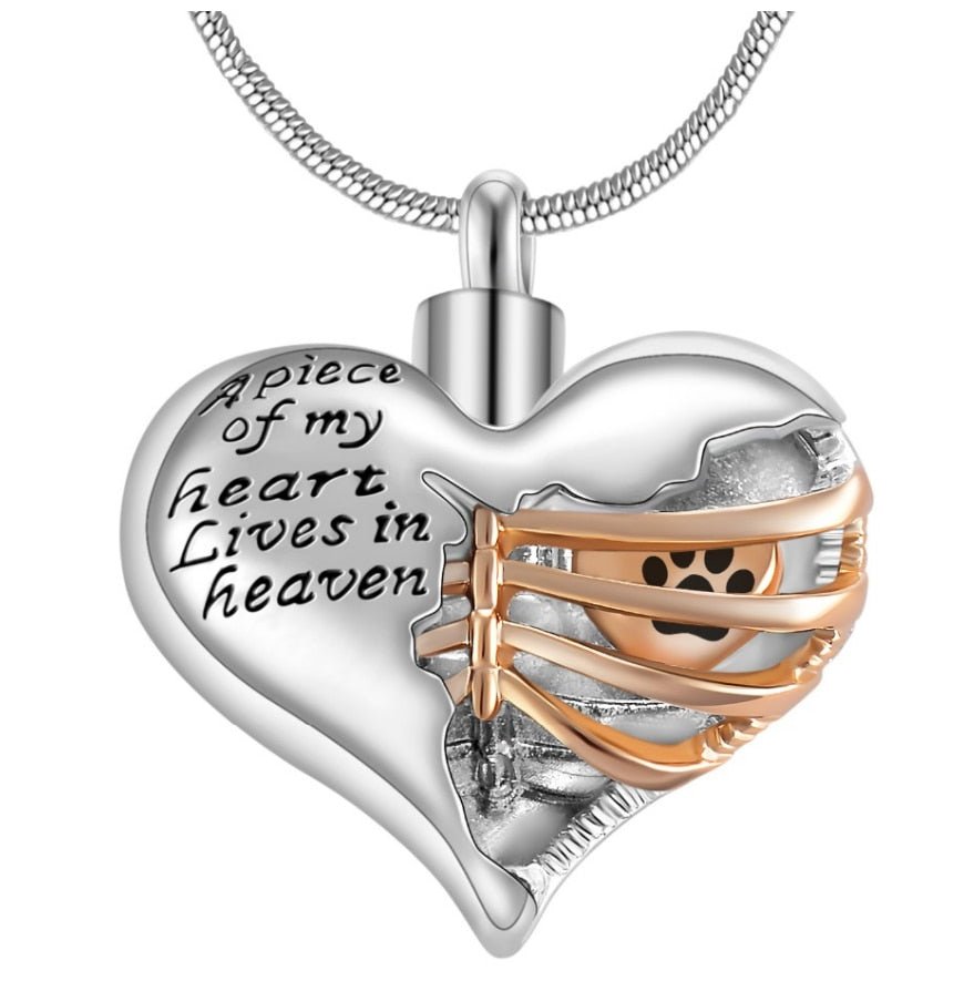 A Piece Of My Heart Lives In Heaven-Souvenir/Urn Pendant