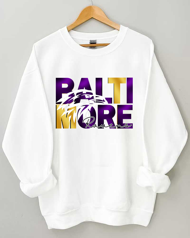 Baltimore Ravens Football Crewneck Sweatshirt