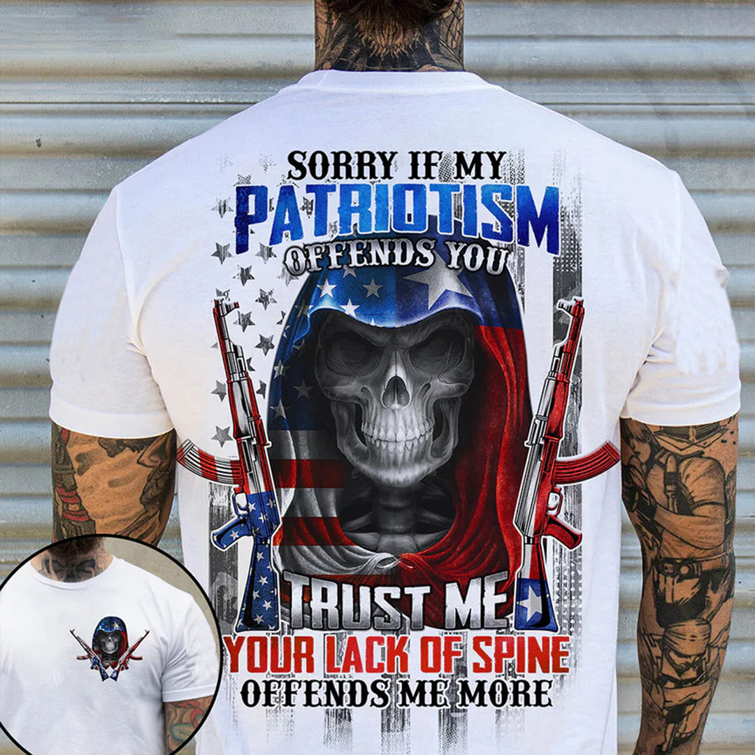 My Patriotism Skull Reaper Texas Print Men's Short Sleeve T-Shirt