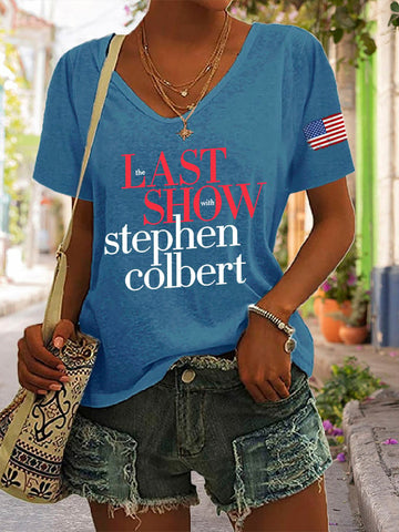 🔥Buy 3 Get 15% Off🔥V-Neck Retro Last Show Print T-Shirt