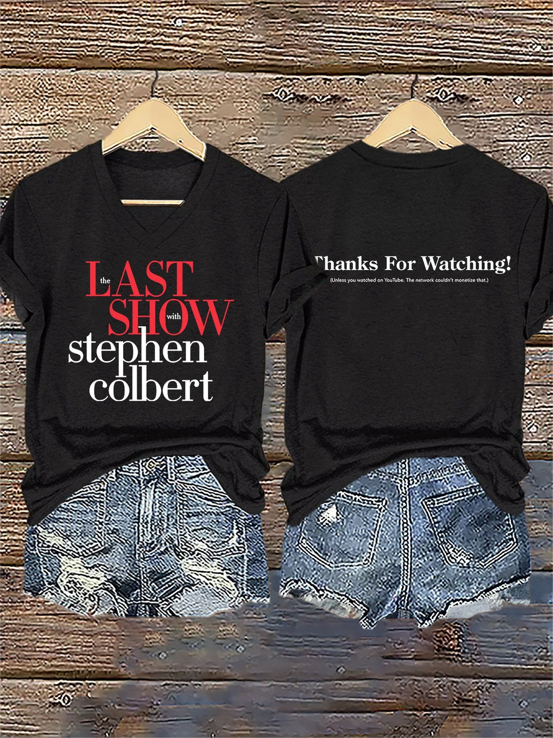 🔥Buy 3 Get 15% Off🔥V-Neck Retro Last Show Print T-Shirt