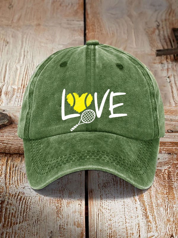 Women's love tennis printed hat