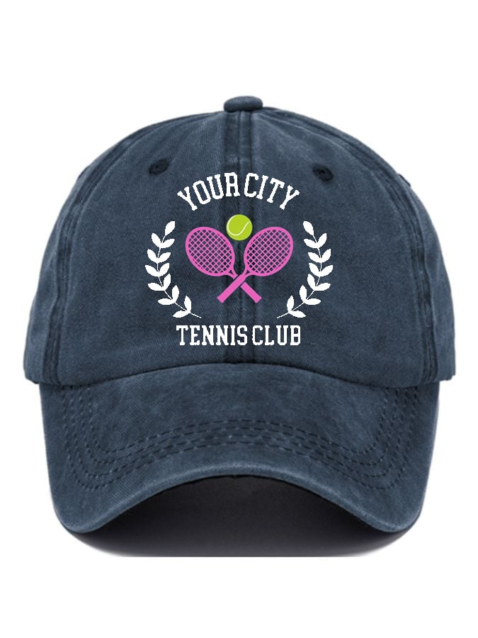 Custom Your City Apres Tennis Print Baseball Cap