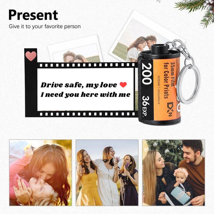 Custom Drive Safe Film Roll Keychain For Your Love