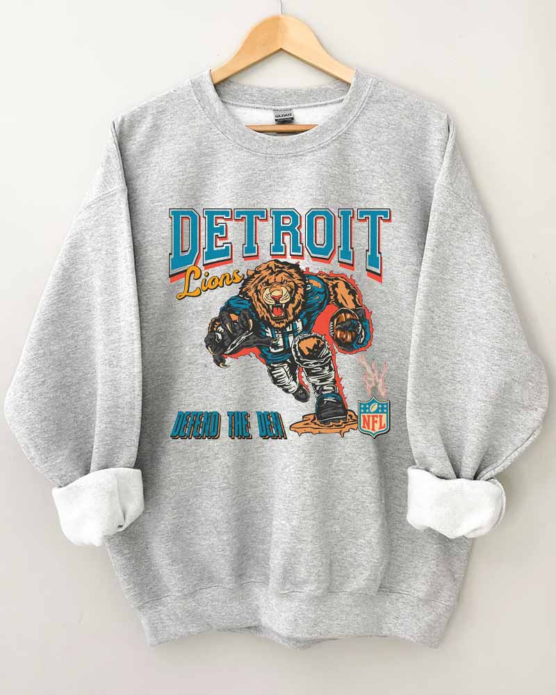 Detroit Lions Football Crewneck Sweatshirt