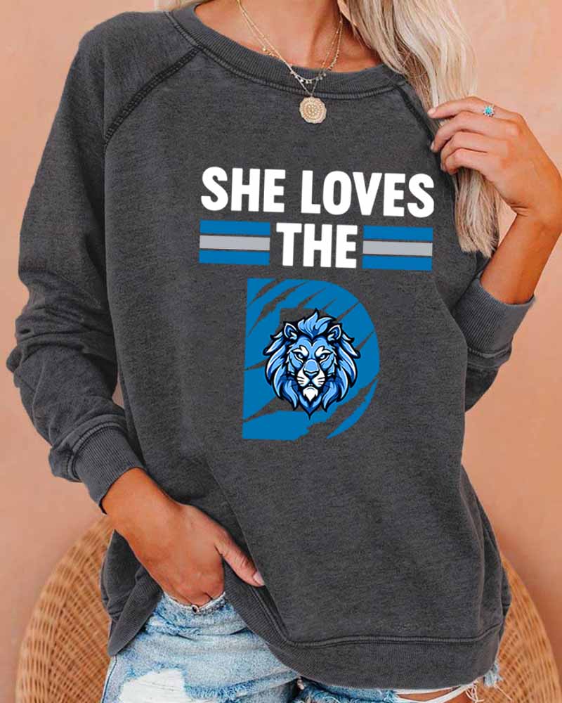 She loves the Detroit Football Sweatshirt