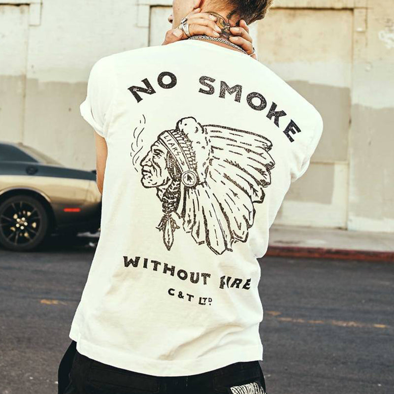 No smoke indigenous print short sleeve t-shirt