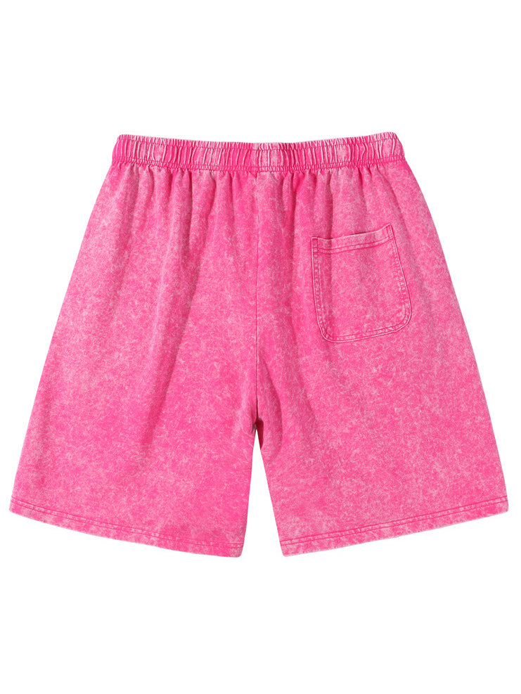Men's Washed Distressed Cotton Batik Pocket Loose Casual Shorts