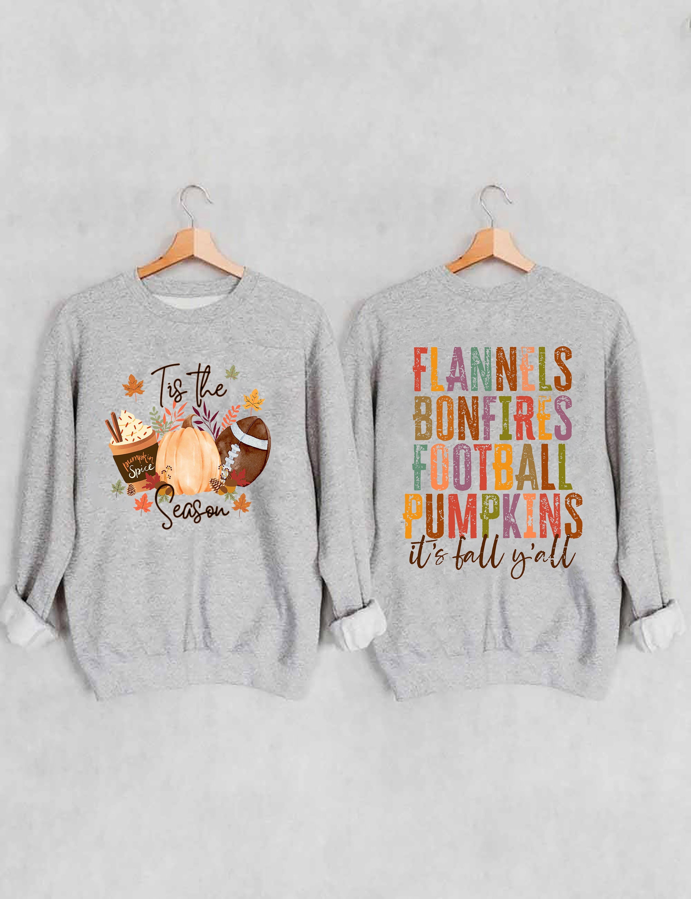 Flannels Bonfires Football Pumpkins Sweatshirt