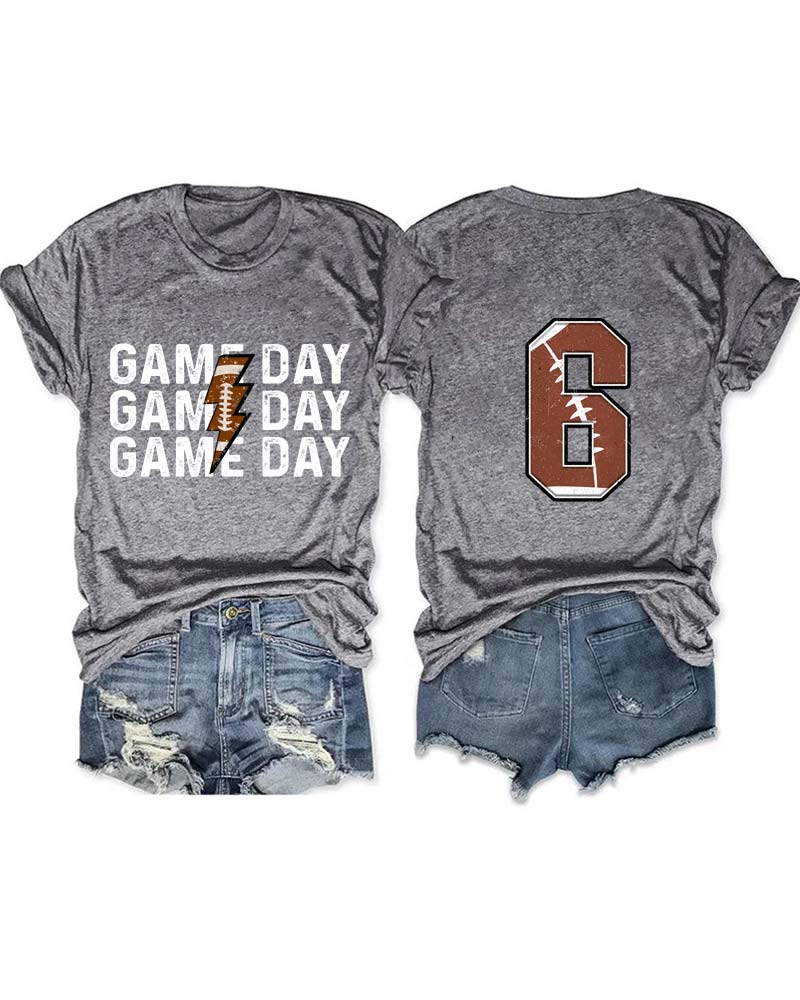 Game Day Football Personalized Number T-Shirt