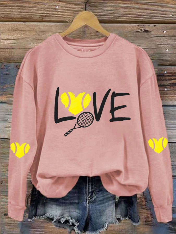 women's love tennis sweatshirt