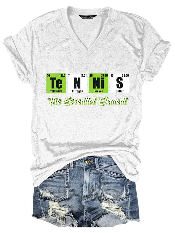 Women's Tennis the essential element V-neck T-shirt