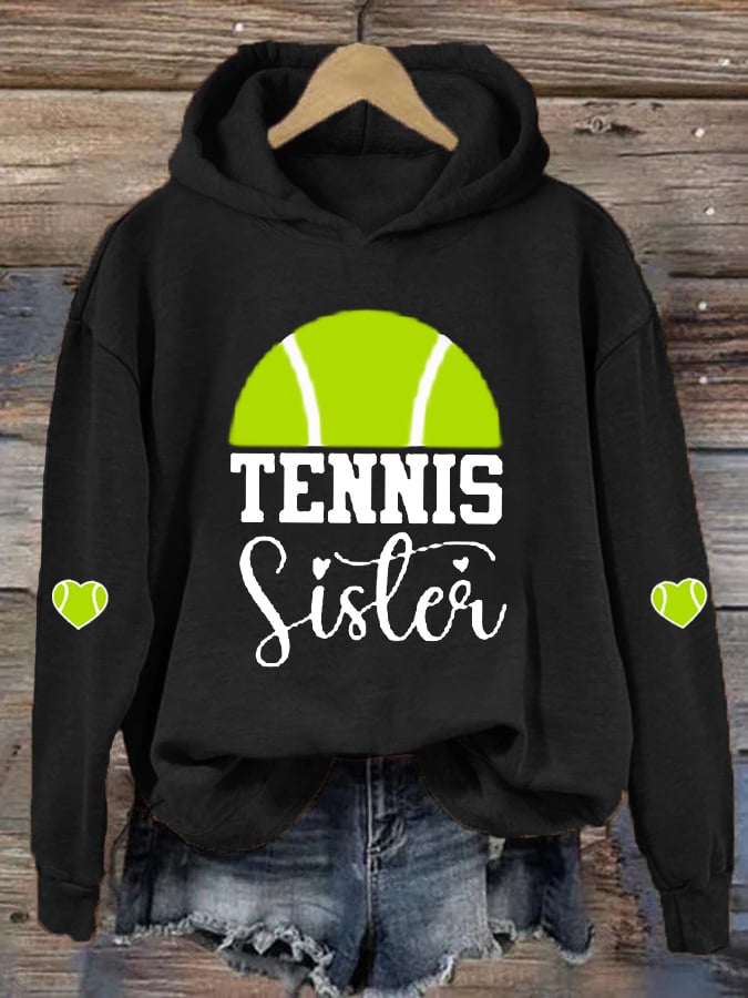 Women's Tennis Sister Tennis Lovers Casual Hoodie