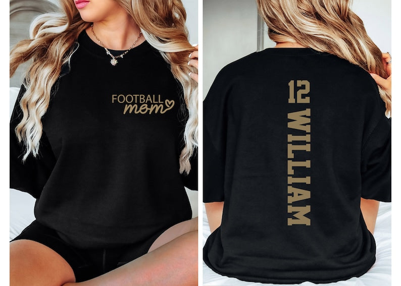 Football Mom Sweatshirt,Customized Your Name And  Number