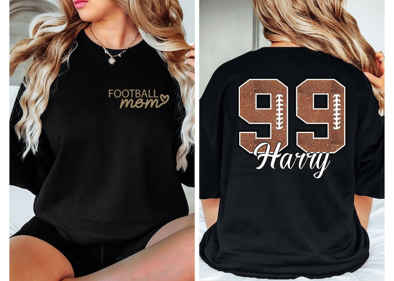 Football Mom Sweatshirt,Customized Your Name And  Number