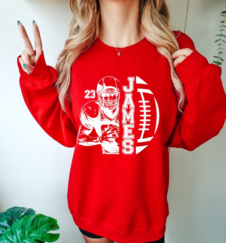 Personalized Football Sweatshirt Custom Name and Number