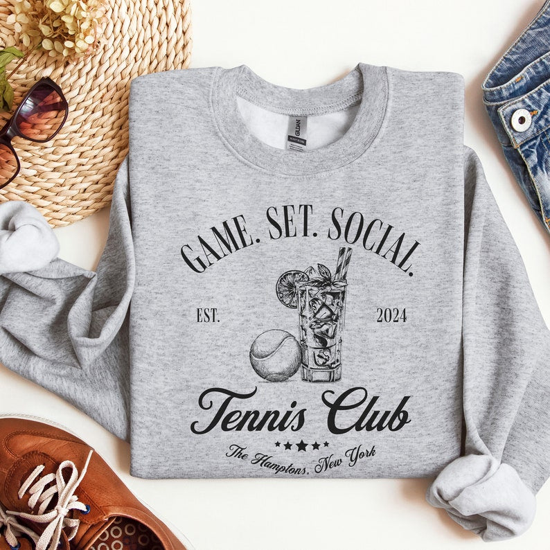 GAME. SET. SOCIAL.  Tennis Club Sweatshirt