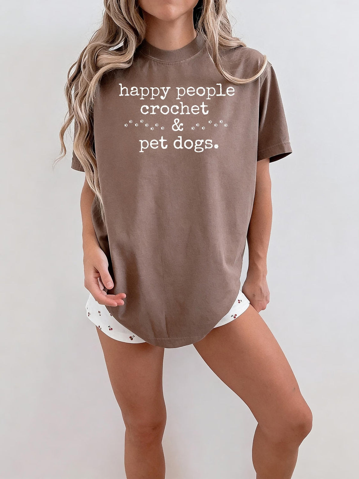 Comfort Colors Happy People Crochet & Pet Dogs T-Shirt