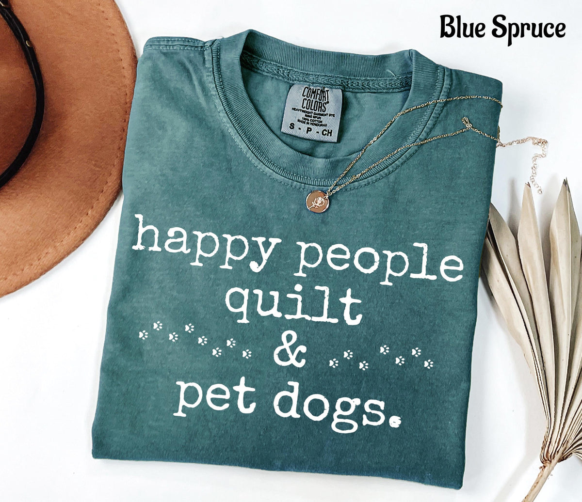 Comfort Colors Happy People Quilt  & Pet Dogs T-Shirt