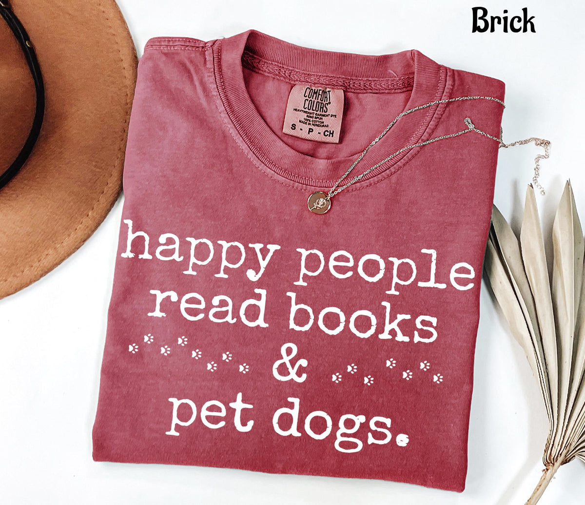 Comfort Colors Happy People Read Books & Pet Dogs T-Shirt