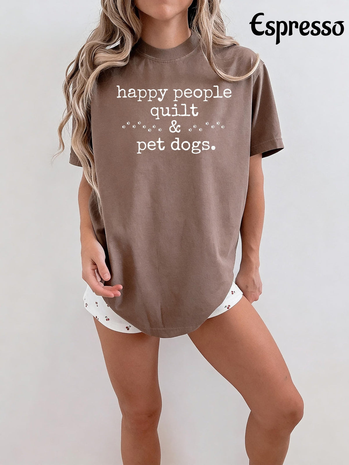 Comfort Colors Happy People Quilt  & Pet Dogs T-Shirt