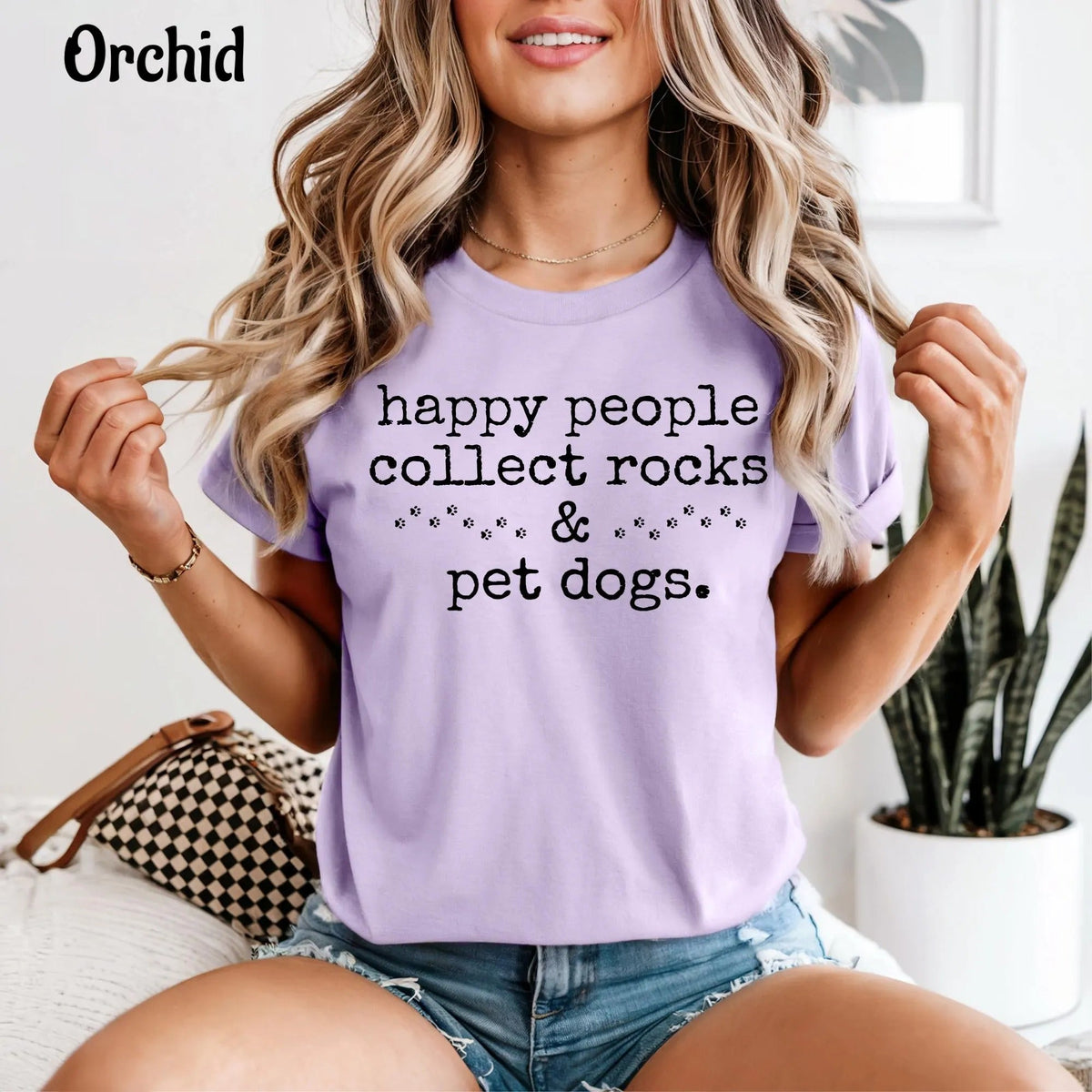 Comfort Colors Happy People Collect Rocks & Pet Dogs T-Shirt