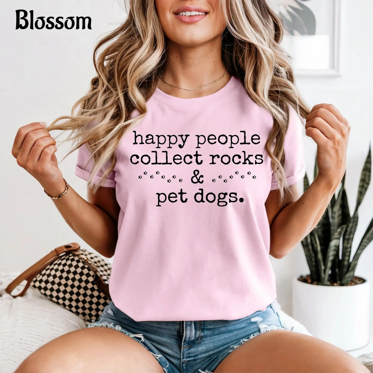 Comfort Colors Happy People Collect Rocks & Pet Dogs T-Shirt