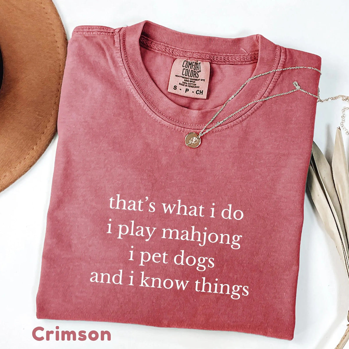 Comfort Colors Funny Mahjong and Dogs ,That's What I Do I Play Mahjong I Pet Dogs Graphic T-Shirt