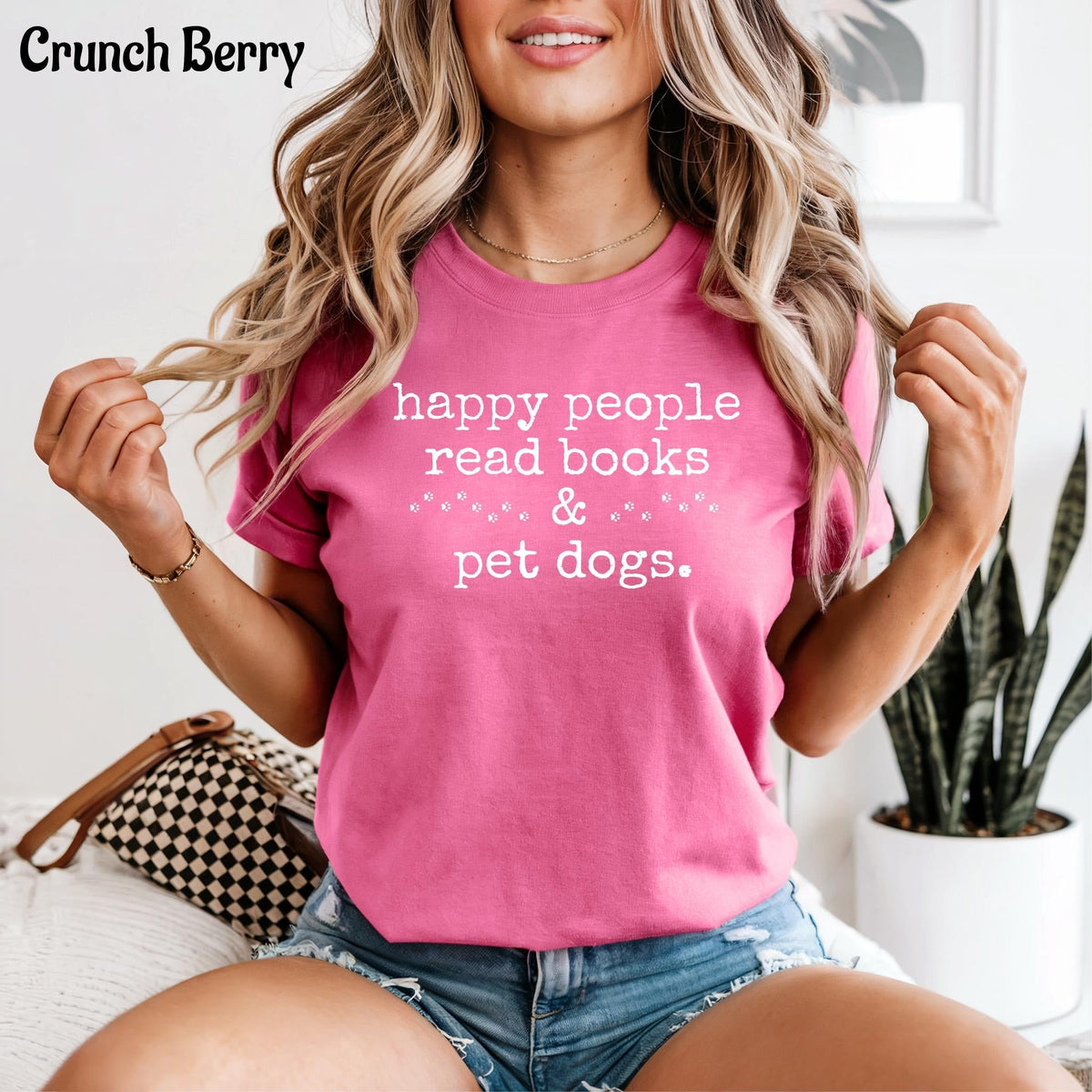 Comfort Colors Happy People Read Books & Pet Dogs T-Shirt