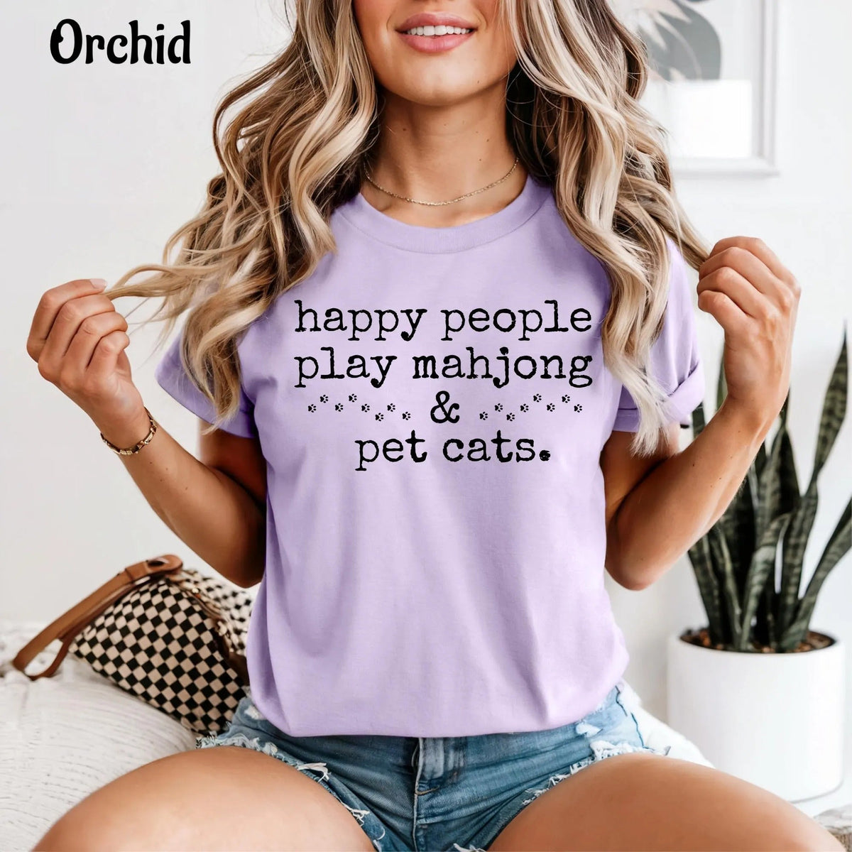 Comfort Colors Happy People Play Mahjong & Pet Cats T-Shirt