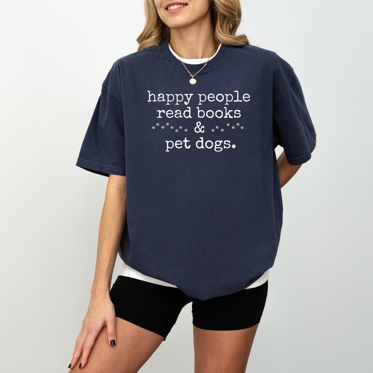Comfort Colors Happy People Read Books & Pet Dogs T-Shirt