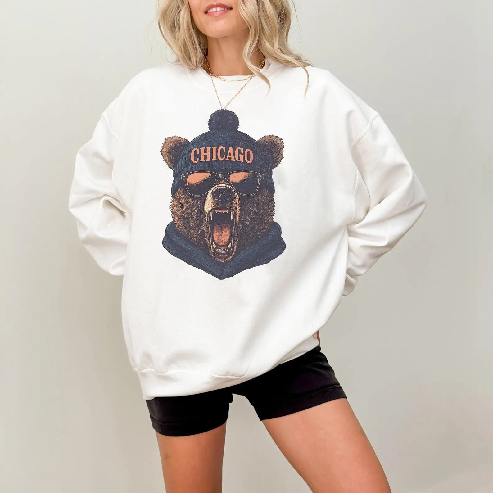 Retro Chicago Mascot Game Day Football Sweatshirt