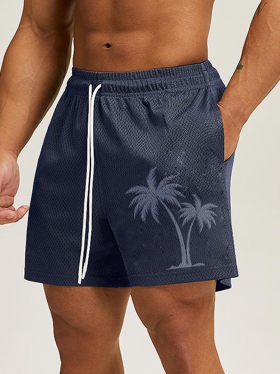 Men's Casual Hawaiian Palm Tree Board Shorts