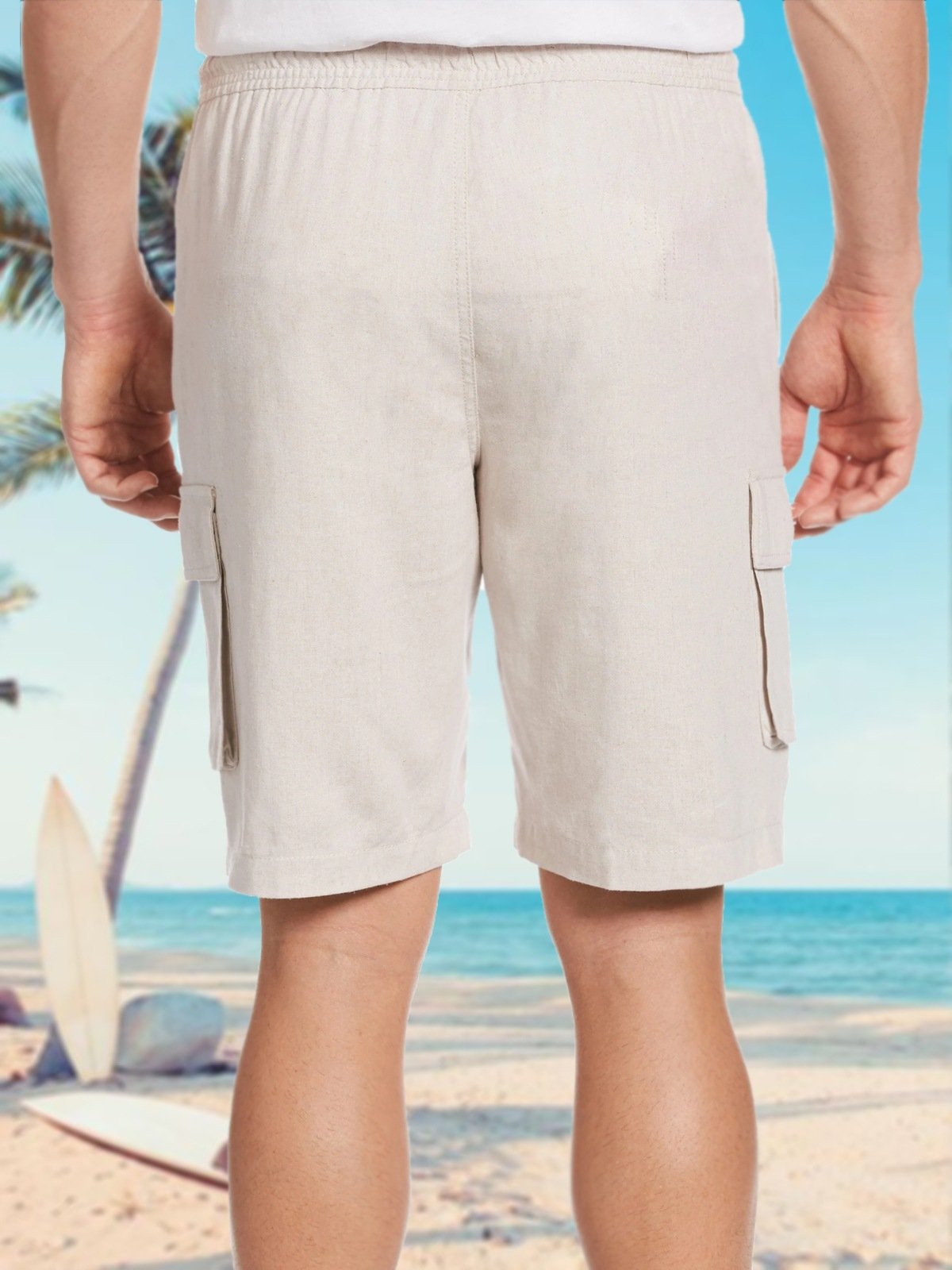 Men's Casual Multi-Pocket Stretch-Free Pocket Straight Shorts
