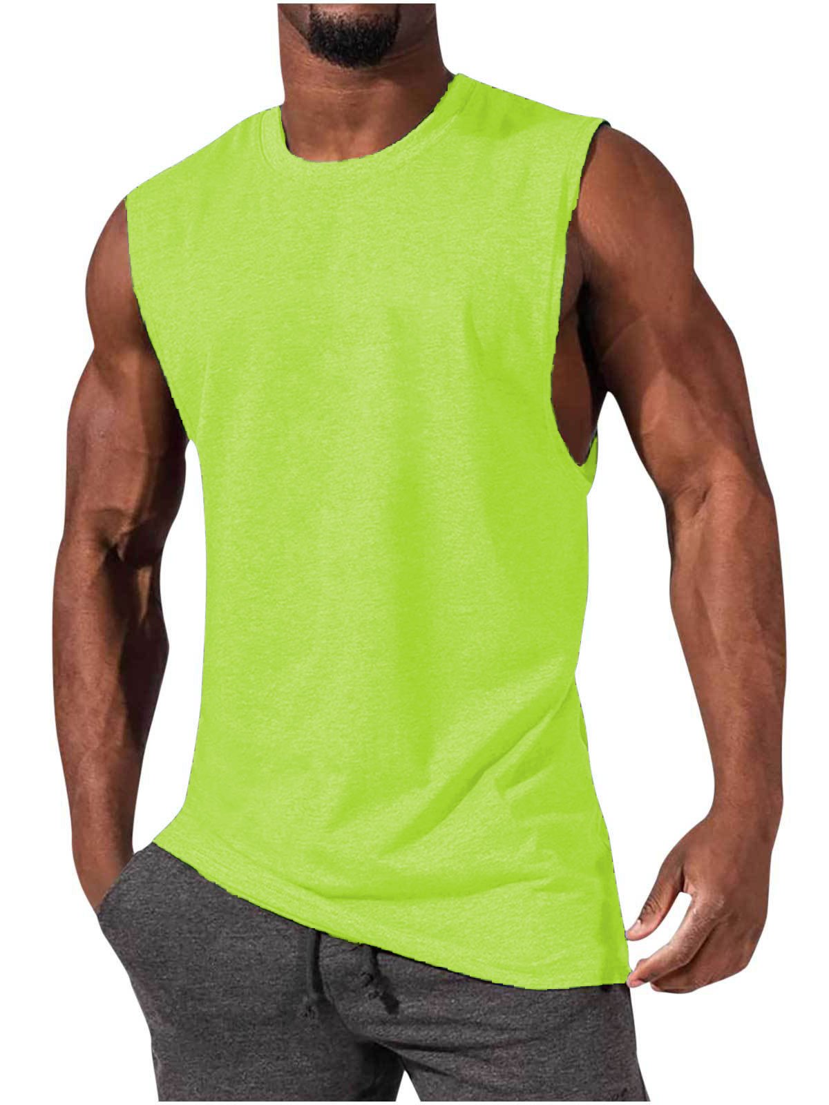 Men's T-Shirt Muscle Man Athletic Rambler Solid Color Top Sleeveless T-Shirt