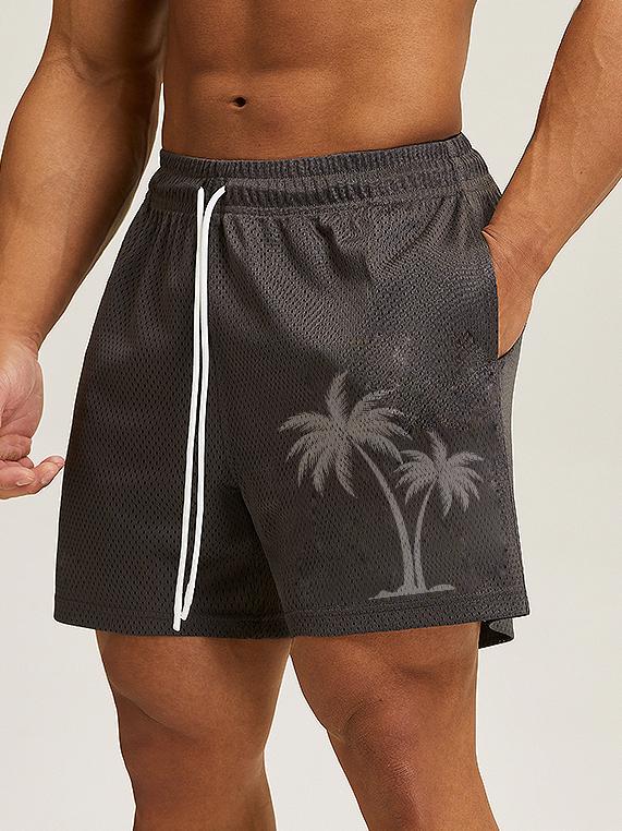 Men's Casual Hawaiian Palm Tree Board Shorts