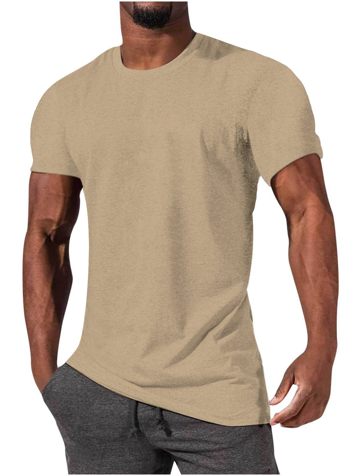 Men's Casual Simple Solid Color Comfortable Short Sleeved T-shirt