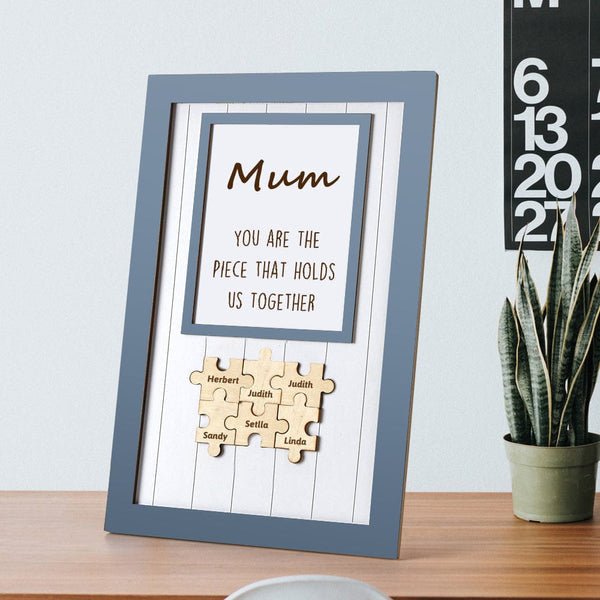 Mother's Day Puzzle Plaque Gifts for Mom You Are The Piece That Holds Us Together 3-6 Puzzle Pieces