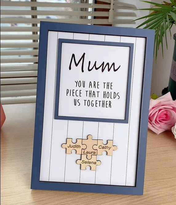 Mother's Day Puzzle Plaque Gifts for Mom You Are The Piece That Holds Us Together 3-6 Puzzle Pieces