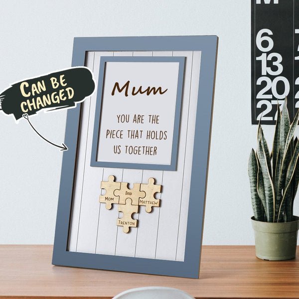 Mother's Day Puzzle Plaque Gifts for Mom You Are The Piece That Holds Us Together 3-6 Puzzle Pieces