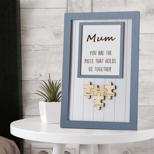 Mother's Day Puzzle Plaque Gifts for Mom You Are The Piece That Holds Us Together 3-6 Puzzle Pieces