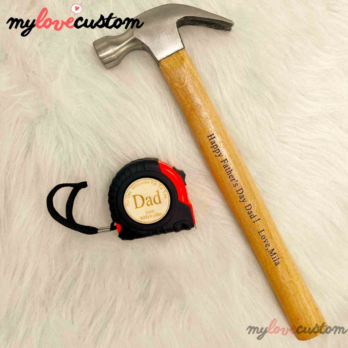 Personalized Tape Measure Hammer Set - Best Gift For Father's Day