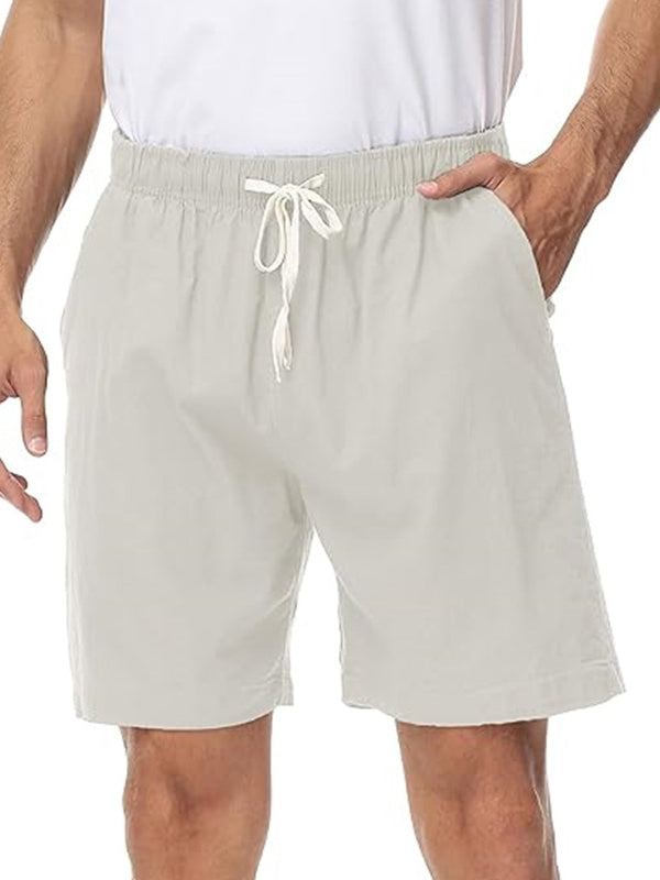 Hawaiian casual linen pocket shorts