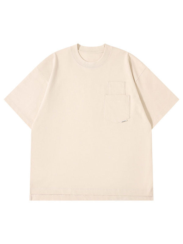 Men's Casual Cotton Multi-pocket Loose Short Sleeve T-shirt