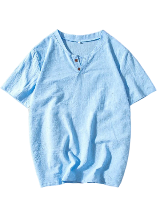 Men's Casual Linen Short Sleeve T-Shirt