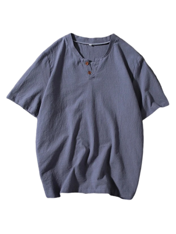 Men's Casual Linen Short Sleeve T-Shirt