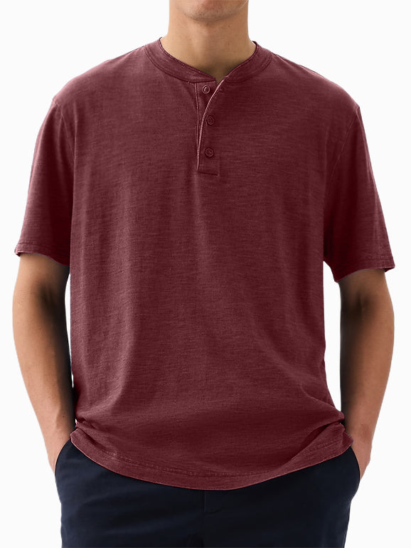 Men's Cotton Henley Casual Everyday T-shirt