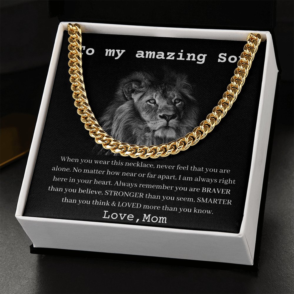 To My Amazing Son - Love Mom - Cuban Link Chain