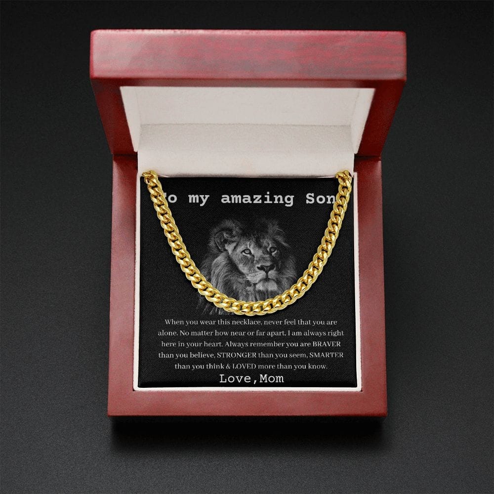 To My Amazing Son - Love Mom - Cuban Link Chain