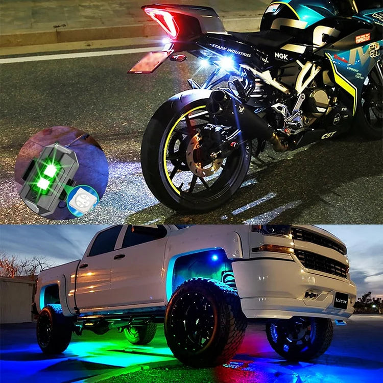 LED Strobe Drone Lights, 7 Colors Mini USB Rechargeable Lighting, Anti-Collision Tail Lights for Aircraft Flying, Motorcycles, Trucks, Cars, Bike